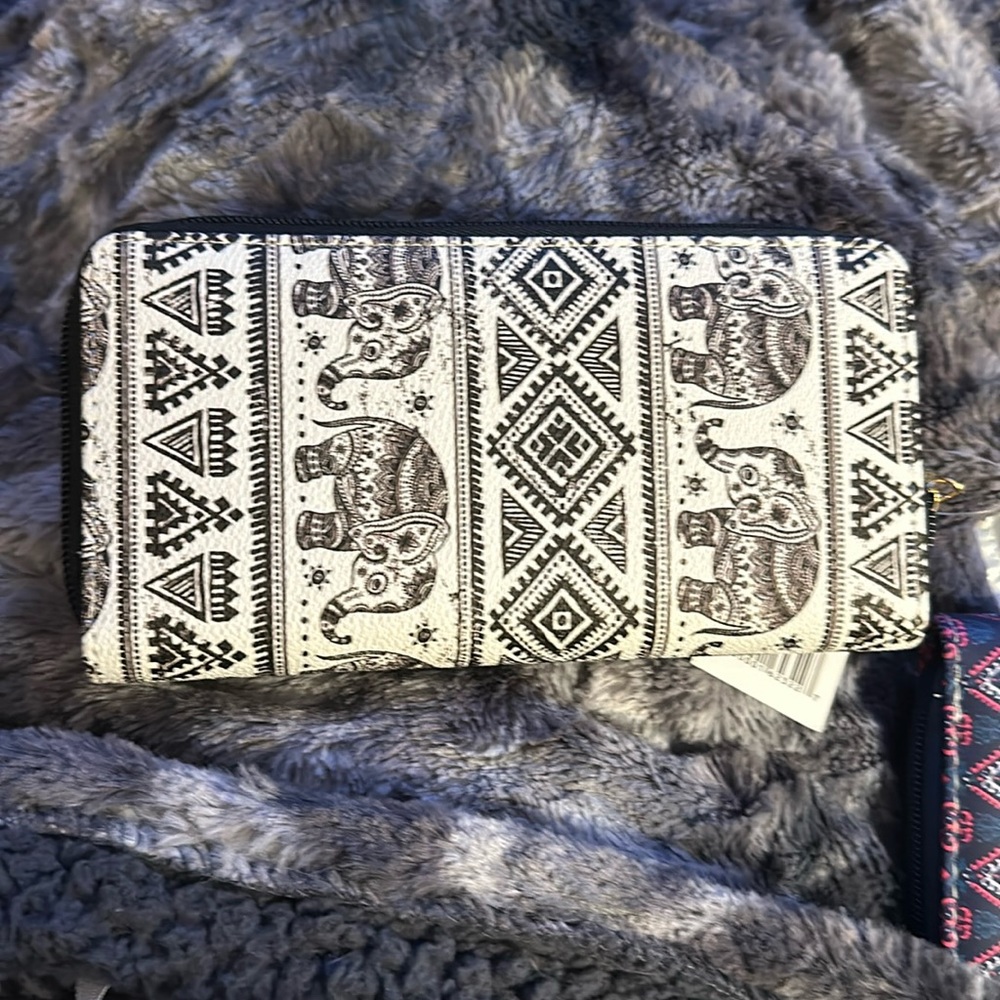 Black & White Elephant Printed Wallet